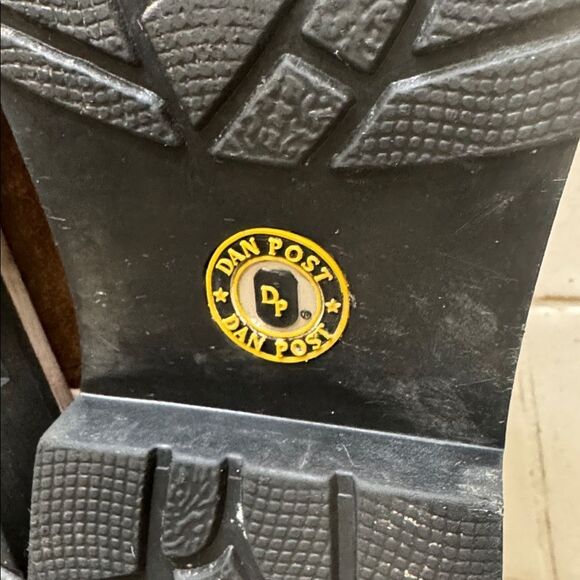 Dan Post Youth Cream and Brown Leather Western Boots Pull On Children’s Size 2 D - Picture 11 of 12